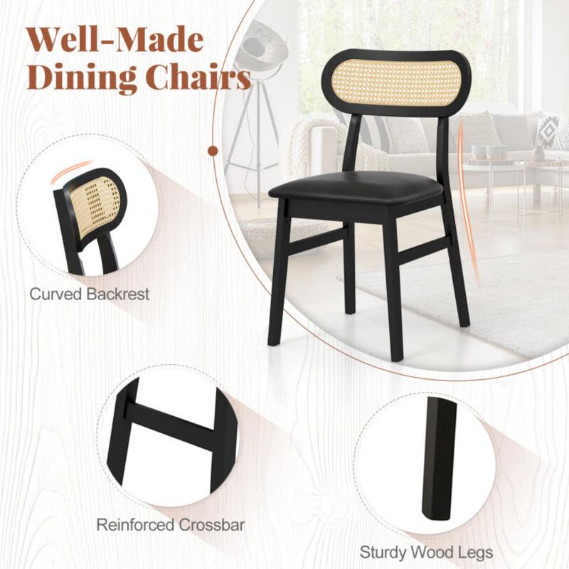 Hivvago Indoor Mid Century Wood Dining Chairs Set of 2  for Dining Room