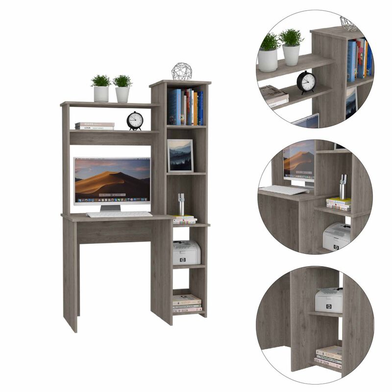 Marston 6-Shelf Writing Desk With Built-In Bookcase