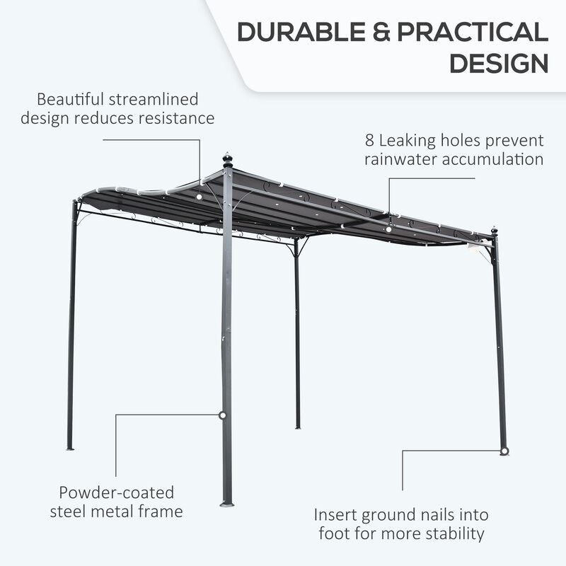 Gray Backyard Oasis: 10x10 Weatherproof Gazebo Canopy