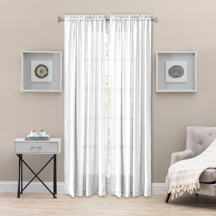 Ellis Curtain Portland Crushed Taffeta Rod Pocket Tailored Panel - 48x84", White