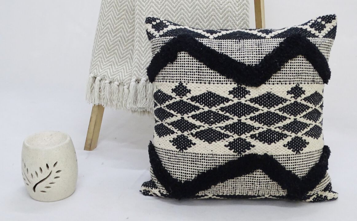 Decorative Tufted Chevron Pillow 20"x20" for Couch