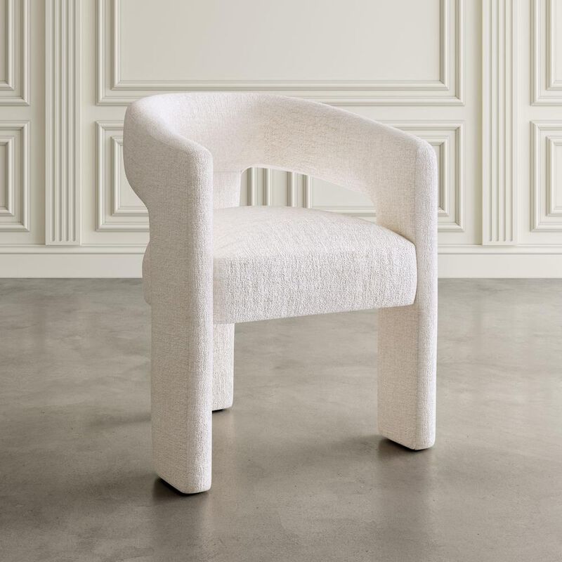 Jofran Modern Luxury Jacquard Fabric Upholstered Sculpture Armchair