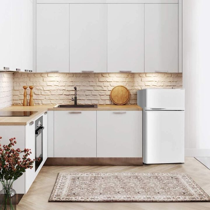 Costway 2 Doors Cold-rolled Sheet Compact Refrigerator