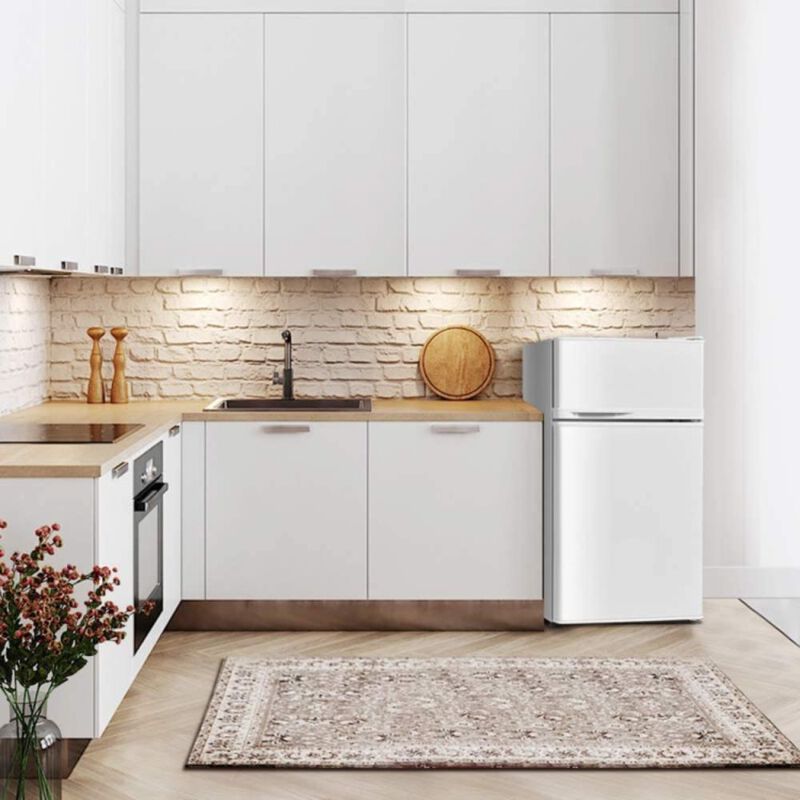 Costway 2 Doors Cold-rolled Sheet Compact Refrigerator