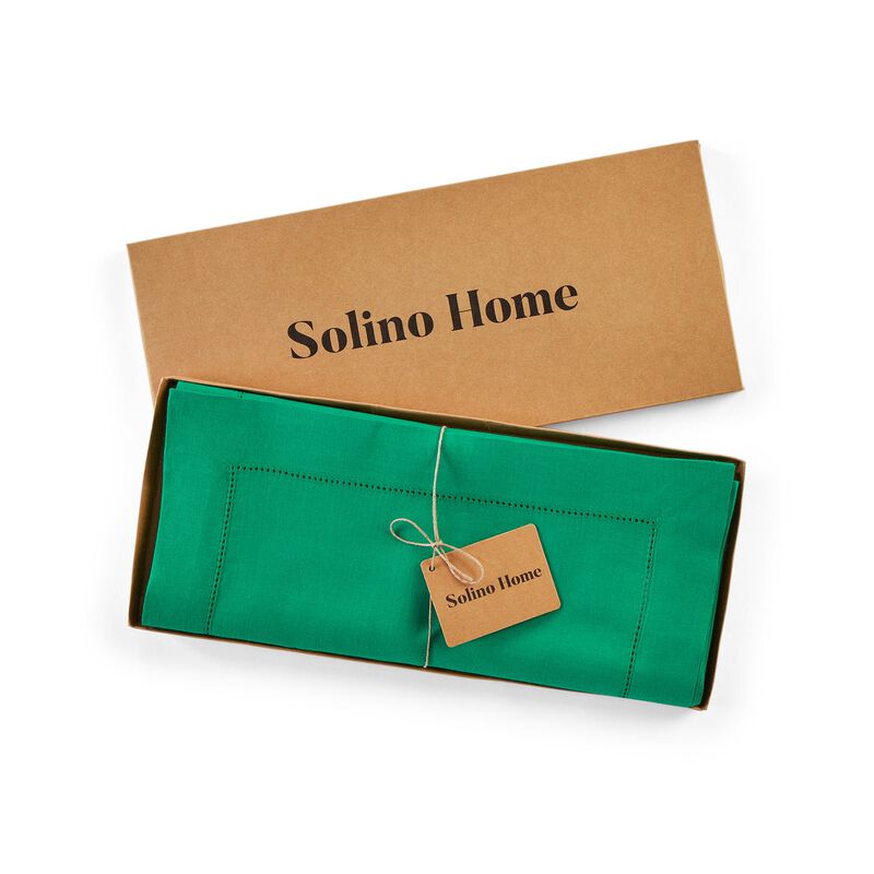 Solino Home 100% Pure Linen Table Runner | Classic Hemstitch for Thanksgiving, Christmas