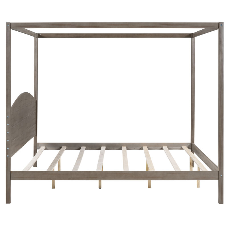 Merax Canopy Platform Bed with Headboard