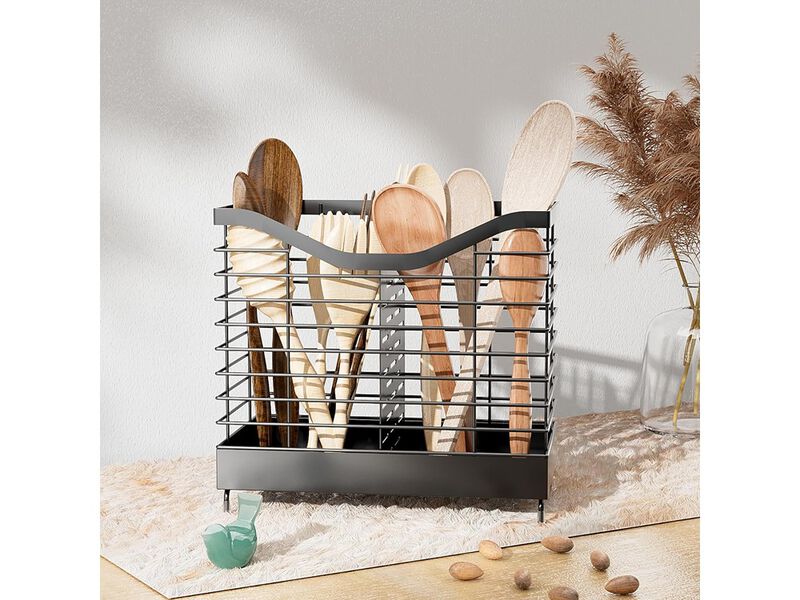 Uninol 2 Grids Utensil holder for Kitchen Counter - 7.9" x 4.3" x 7.5