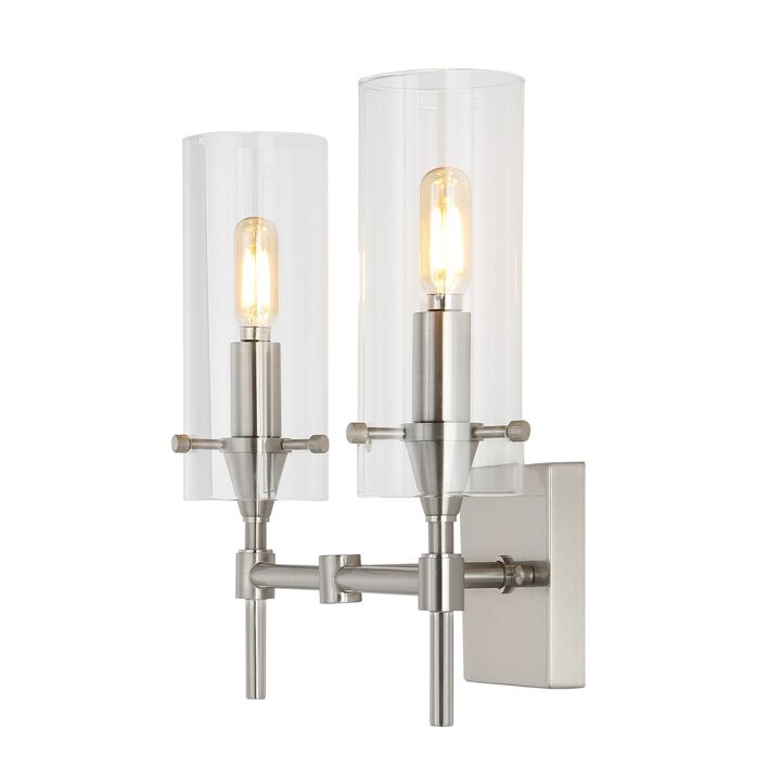 Cato Bohemian Farmhouse Iron/Glass LED Vanity