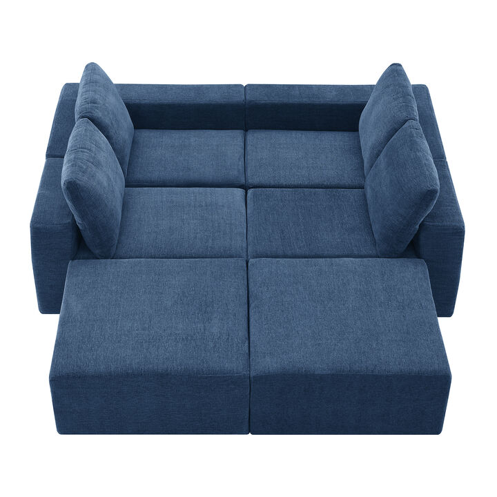 Merax Modular U Shaped Sectional Sofa Floor Couch Set