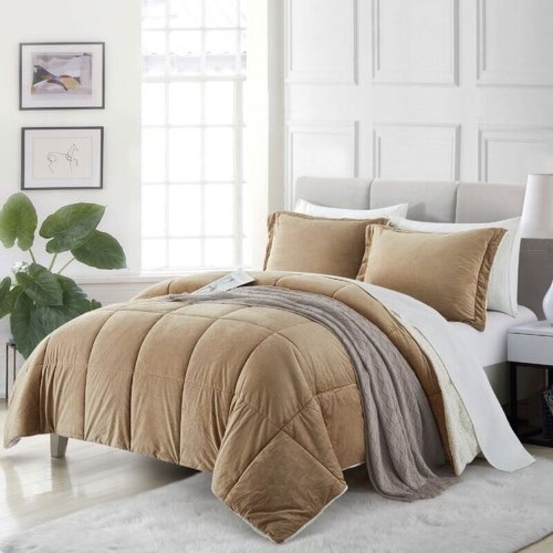 Hivvago Plush Microfiber Reversible Comforter Set