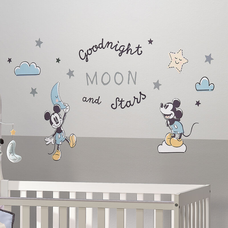 Lambs & Ivy Disney Baby Moonlight Mickey Mouse Blue/Black Wall Decals/Stickers