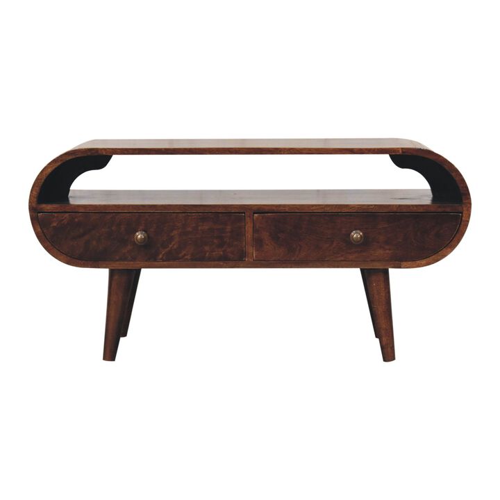 Artisan Furniture Solid Wood California Walnut Circular TV Stand