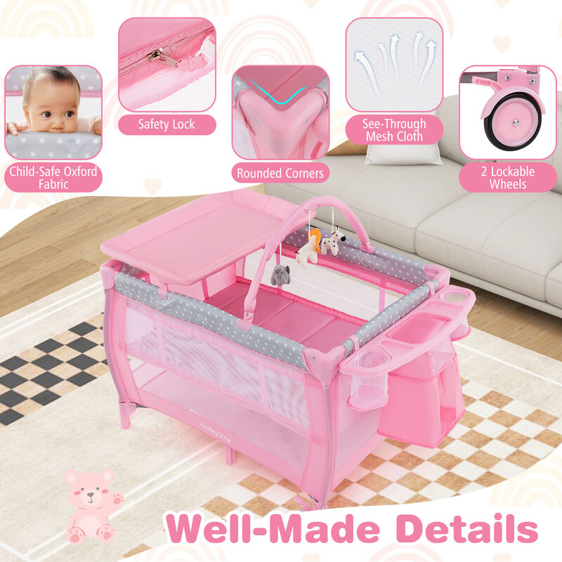 Portable Foldable Baby Playard Nursery Center with Changing Station