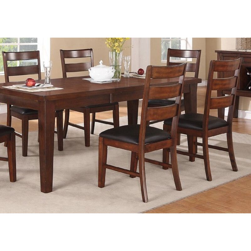 Antique Walnut Finish Solid Wood Set Of 2 Piece Chairs Dining Chair Ladder Back Cushion Seats