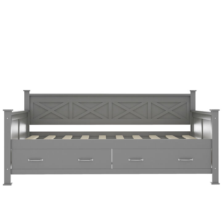 Merax Wooden Modern and Rustic Casual Style Daybed Bed