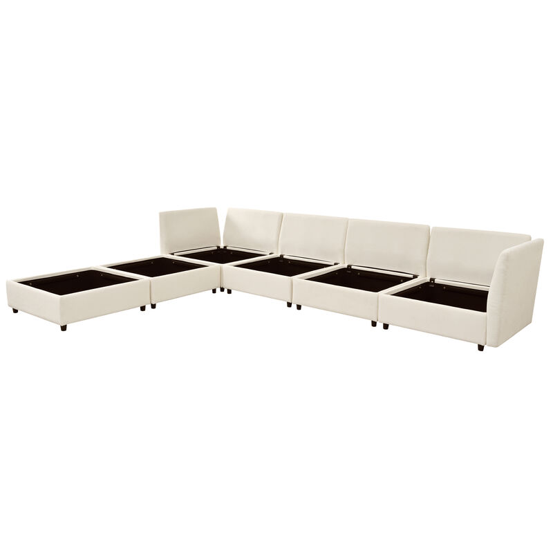 Merax Versatile 6-seat Modular Sofa with Storage