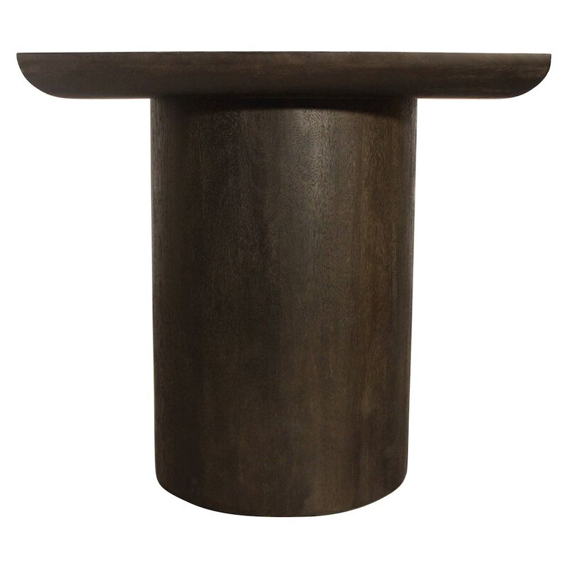 Alex Hamilton Sullivan 24 Solid Wood Square Top End Table in Dark Brown Finish