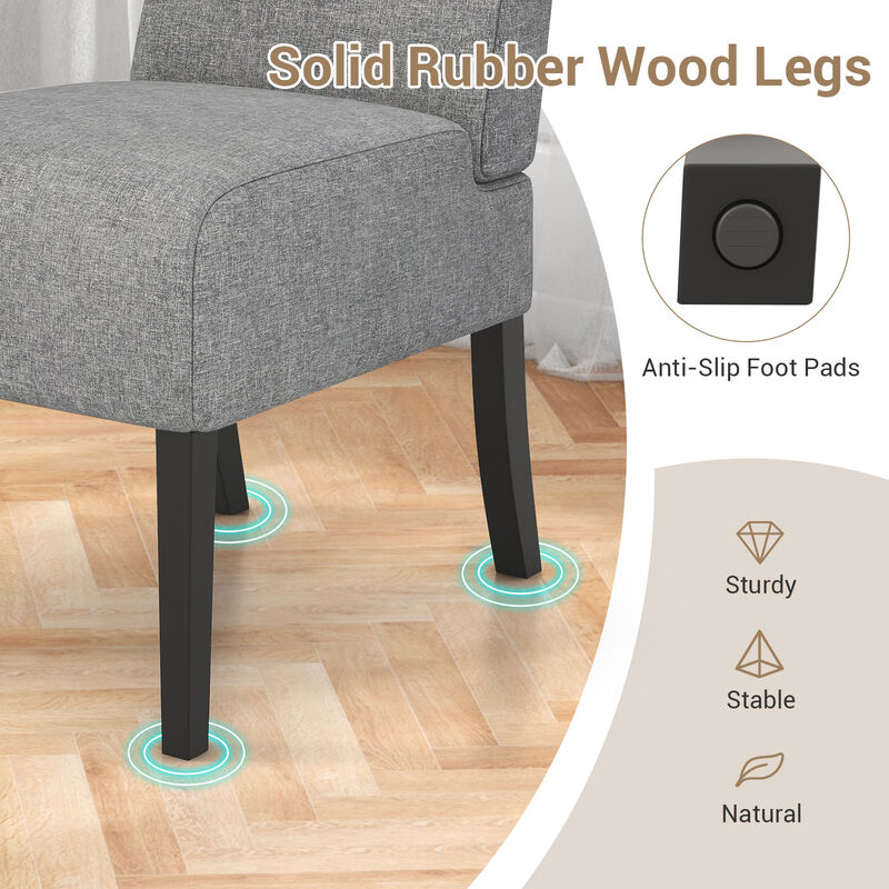 Upholstered Living Room Chair with Rubber Wood Legs
