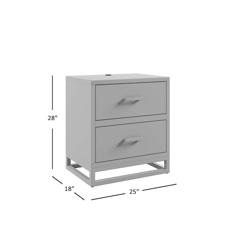 Jofran East Hampton Modern Coastal 25 Distressed Solid Wood Nightstand
