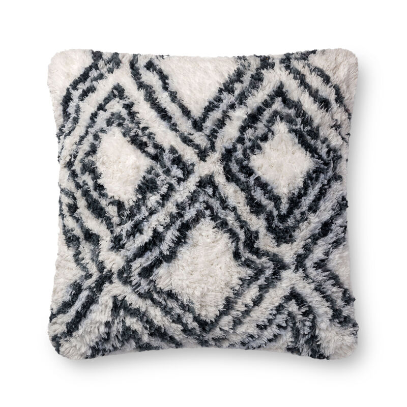 P0711 Charcoal/White 22"x22" Down Pillow