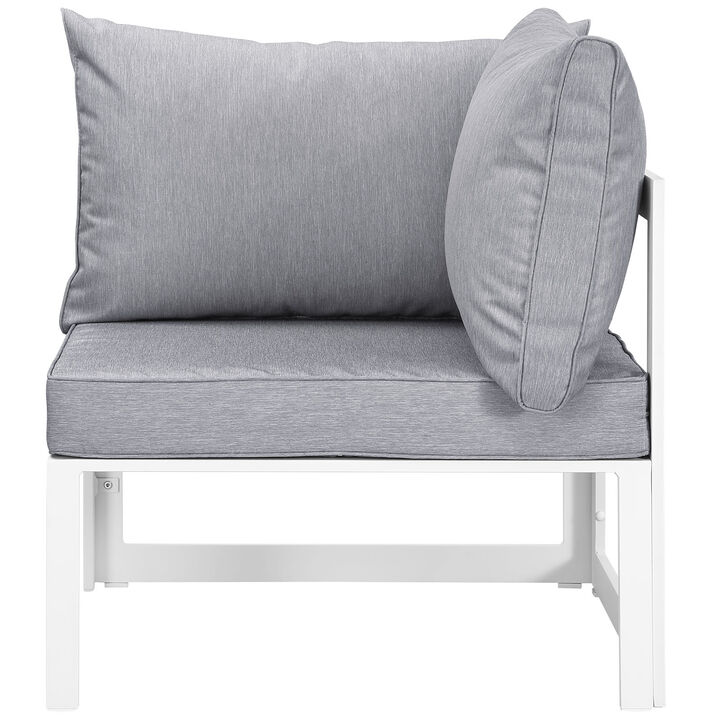 Fortuna 8 Piece Outdoor Patio Sectional Sofa Set - White Gray