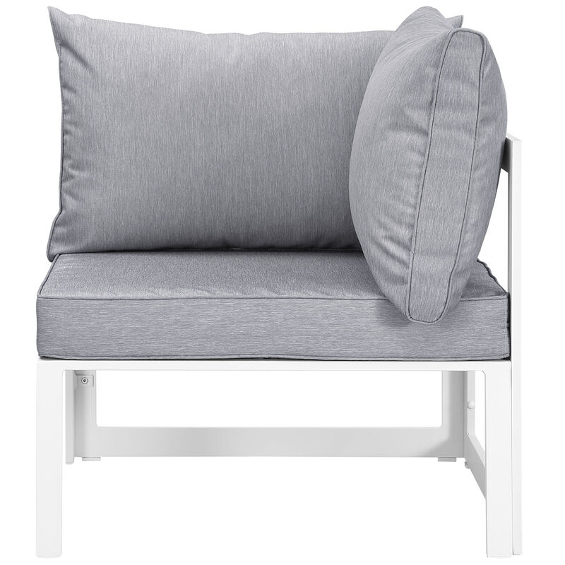 Fortuna 8 Piece Outdoor Patio Sectional Sofa Set - White Gray