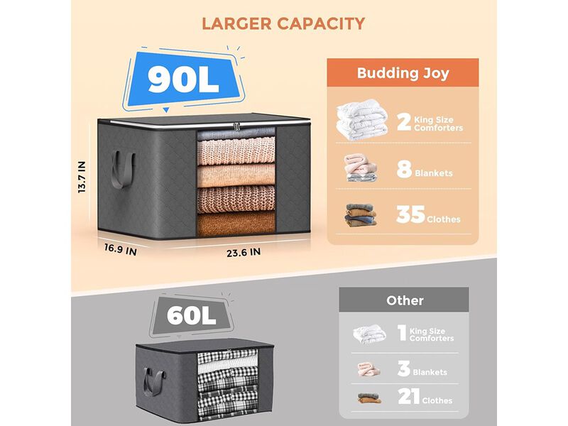 Budding Joy Foldable Closet Organizers Storage Containers 6 Pack