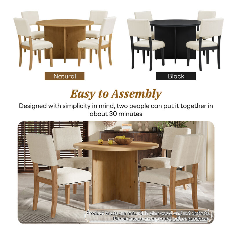 Modern 5-Piece Round Dining Table Set