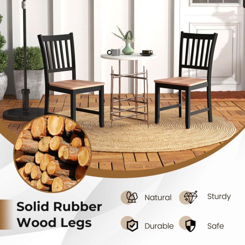 Hivvago Set of 4 Dining Chair Spindle Back Wooden Legs