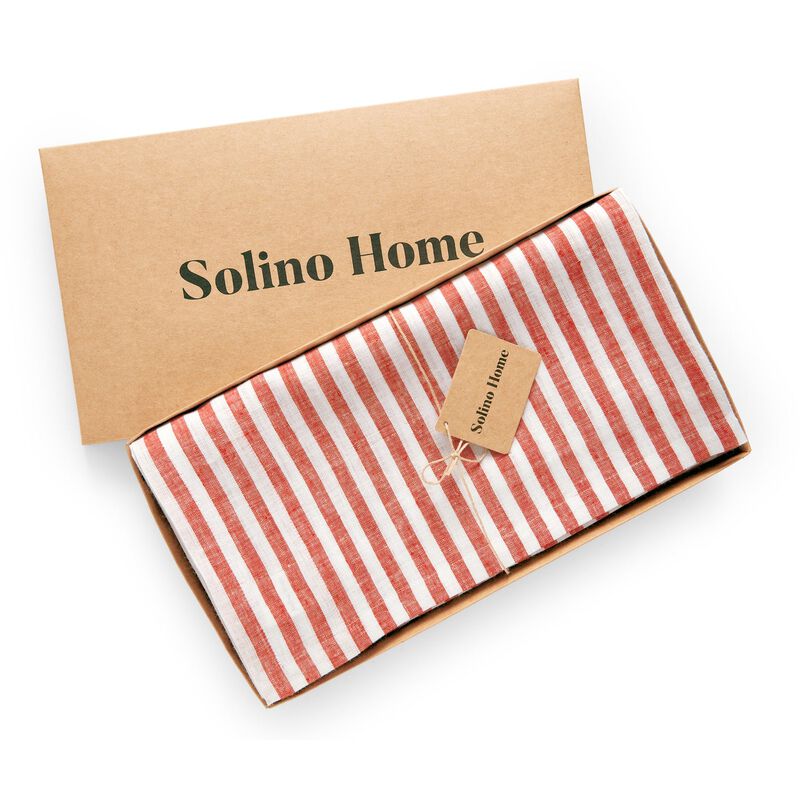 Solino Home 100% Pure Linen Tablecloth | Amalfi Stripe