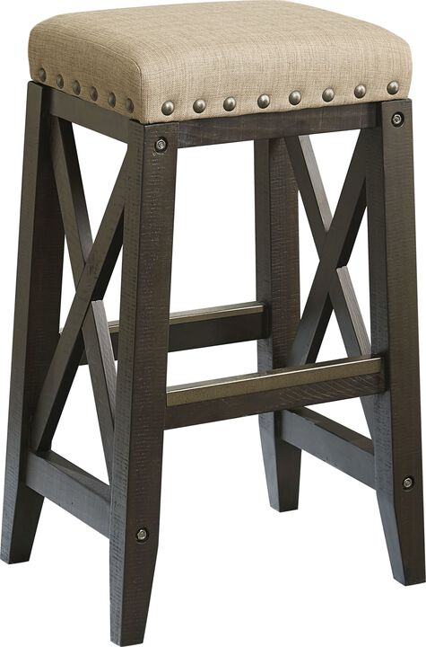 Yosemite Solid Wood Upholstered Bar Stool