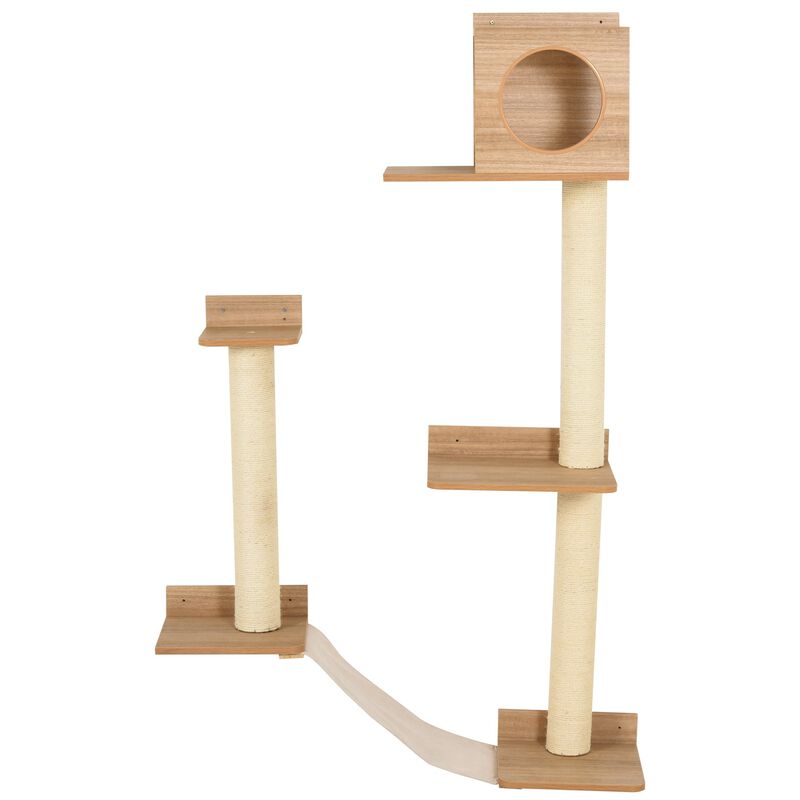 Yellow Cat Activity Center: Multi-Level Playground with Sisal Posts
