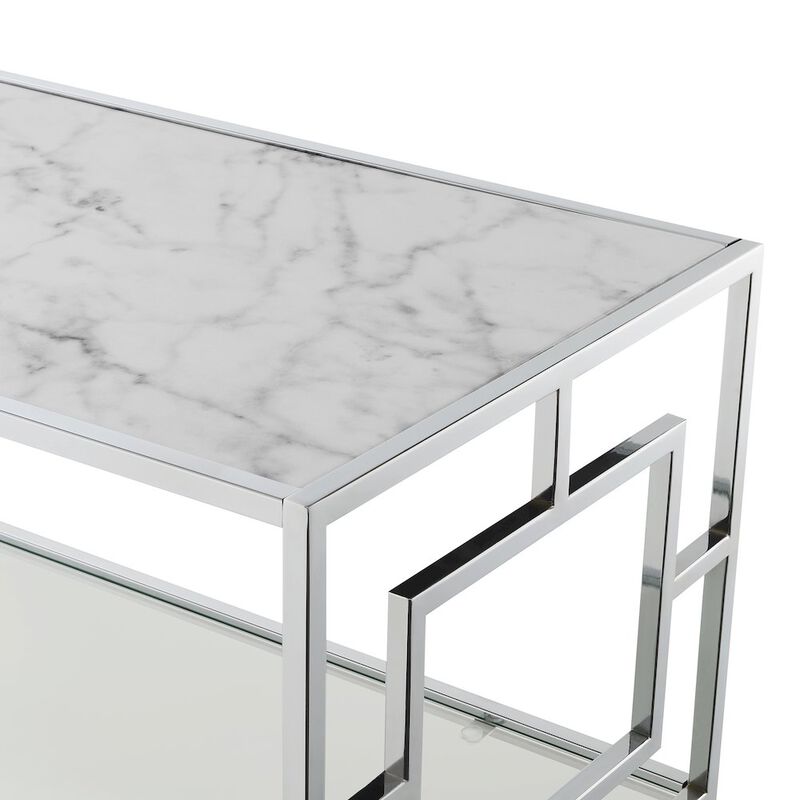 Convenience Concepts Town Square Chrome Coffee Table with Shelf