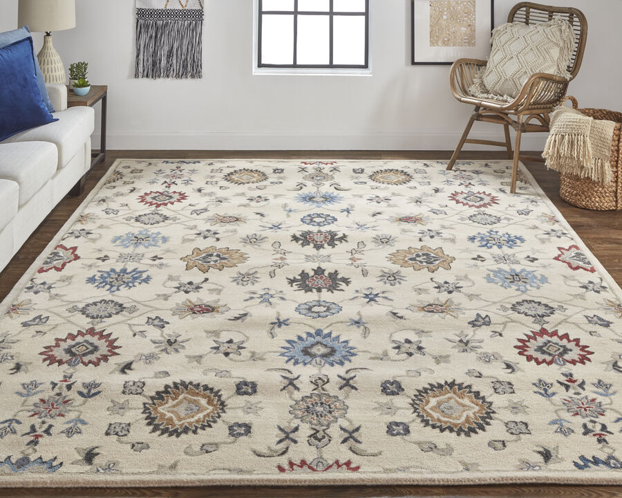 Rylan 8641F Ivory/Blue/Tan 5' x 8' Rug