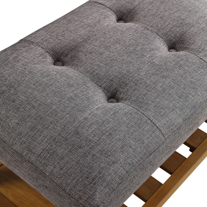 Wooden Bench, Gray & Oak-Benzara