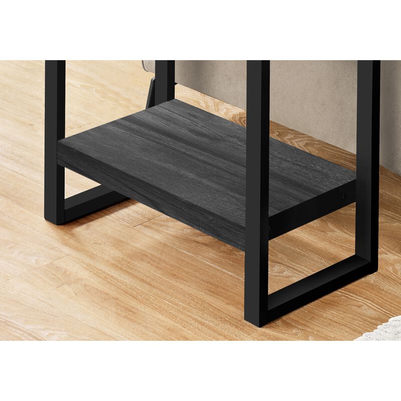 Monarch Specialties I 2862 Accent Table, Side, End, Nightstand, Lamp, Living Room, Bedroom, Metal, Laminate, Black, Contemporary, Modern