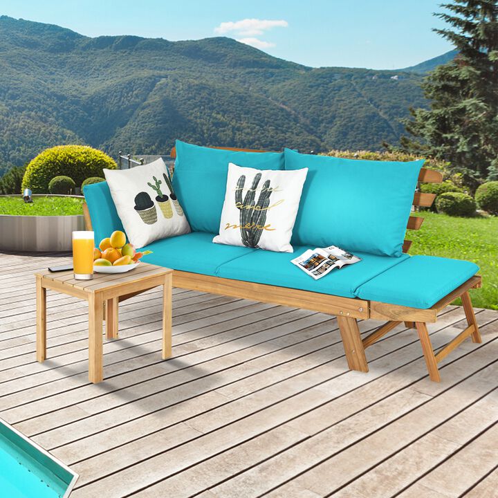 Adjustable  Patio Convertible Sofa with Thick Cushion