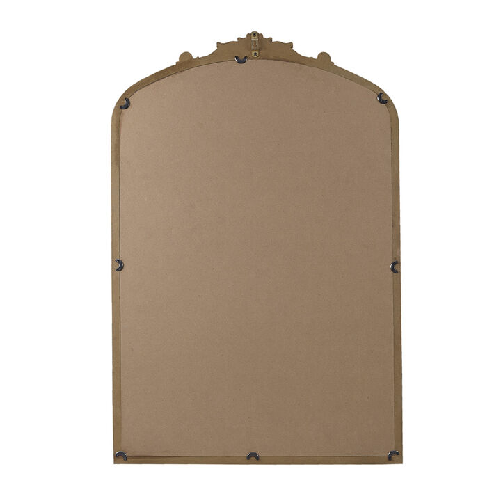 Gracie Mills Chandler Elegant Beaded Arch Wall Mirror with Decorative Accents