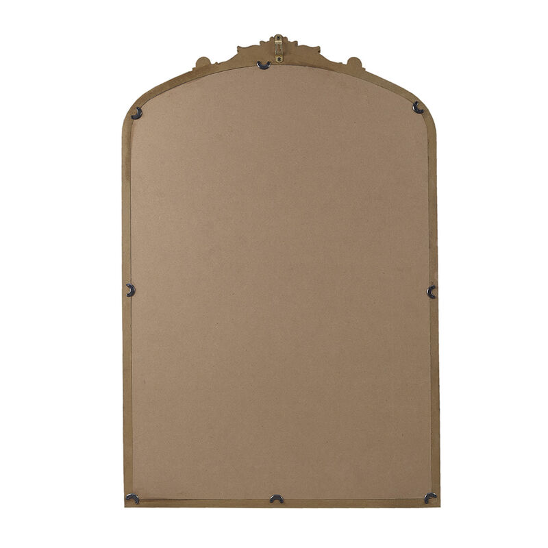 Gracie Mills Chandler Elegant Beaded Arch Wall Mirror with Decorative Accents