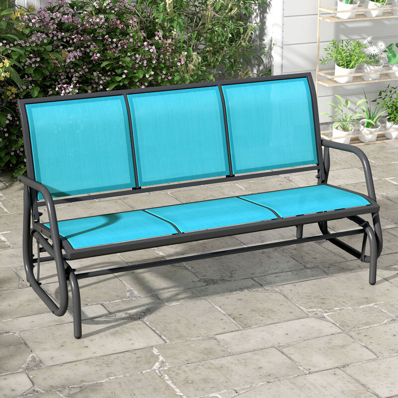 3-Seat Metal Glider Bench Chair Patio  Rocker Heavy-Duty Outdoor Garden Patio