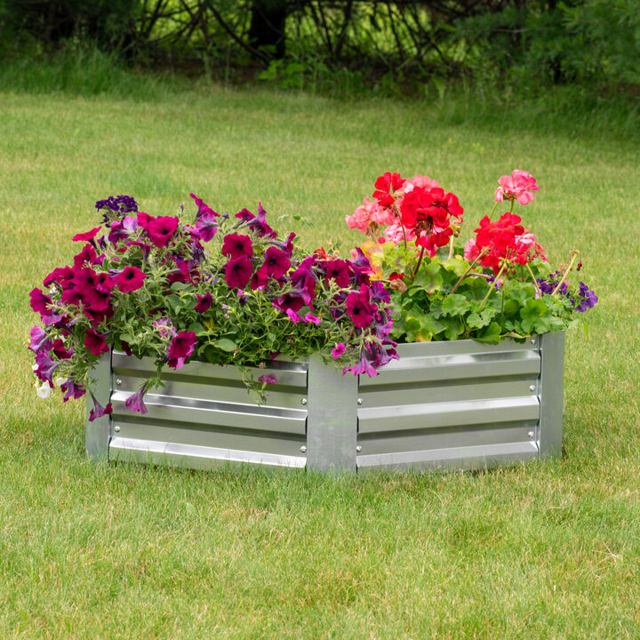 Galvanized Steel Hexagon-Shaped Raised Planter Bed