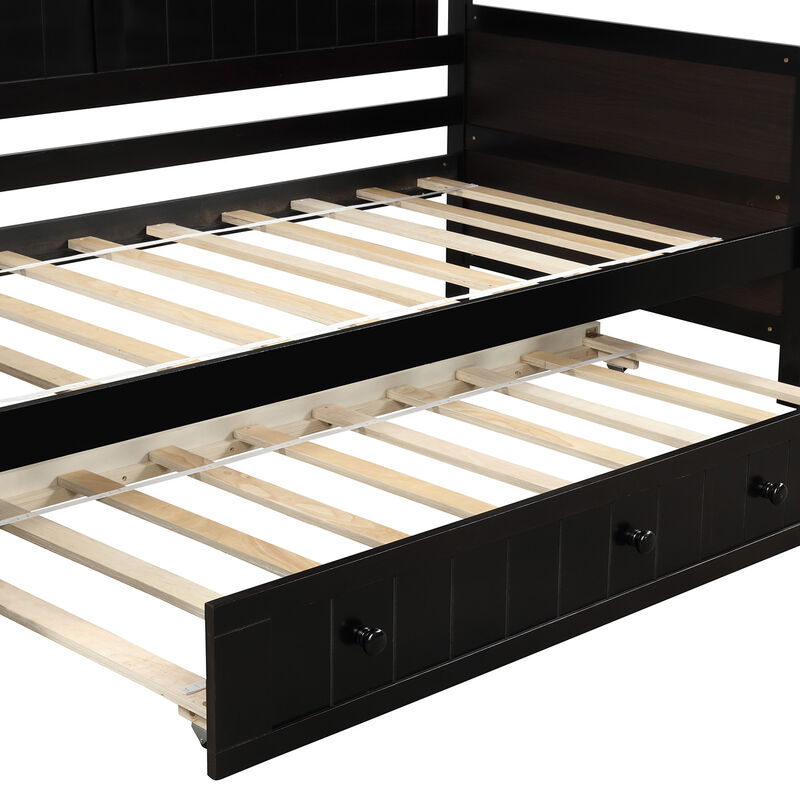 Merax Wooden Daybed with Trundle Bed