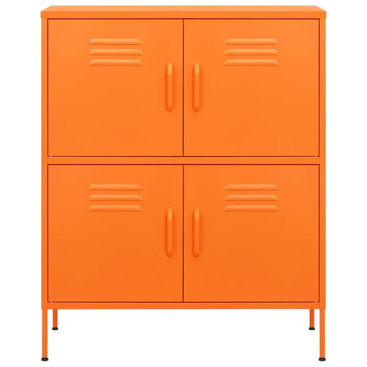 vidaXL Storage Cabinet Orange 31.5"x13.8"x40" Steel