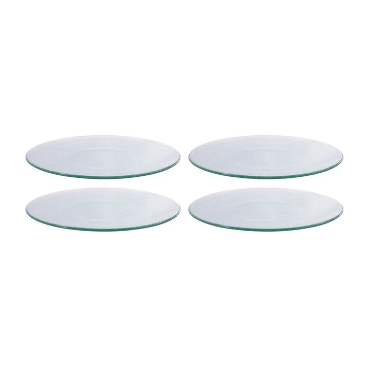 Glass Dinnerware dia.6" Round Clear Glass Plate (Set of 4)