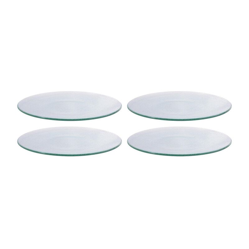 Glass Dinnerware dia.6" Round Clear Glass Plate (Set of 4)