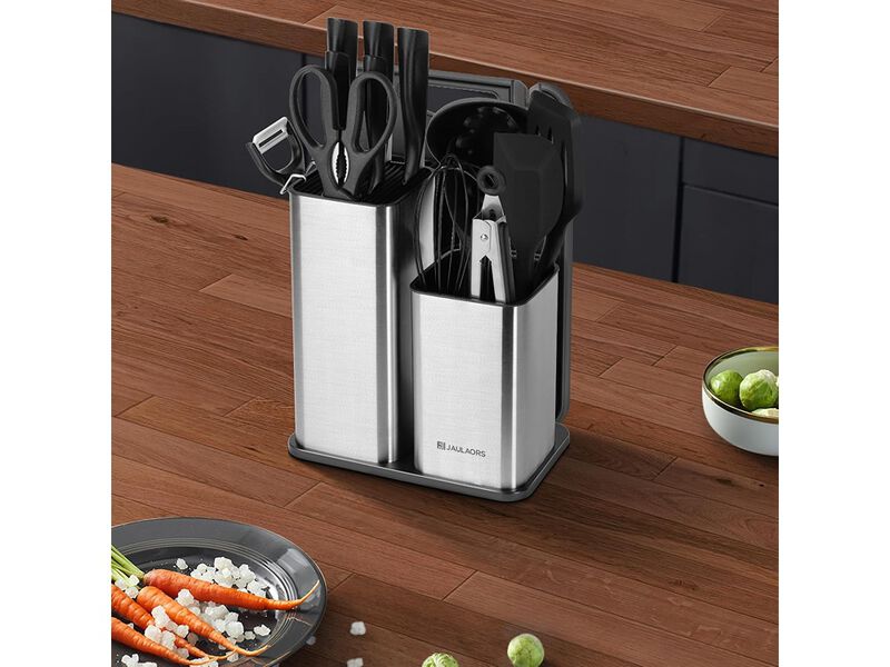 Jaulaors Kitchen Utensils Set for Cooking-7 Cooking Utensils Set, 7 Kitchen Knife Set Black