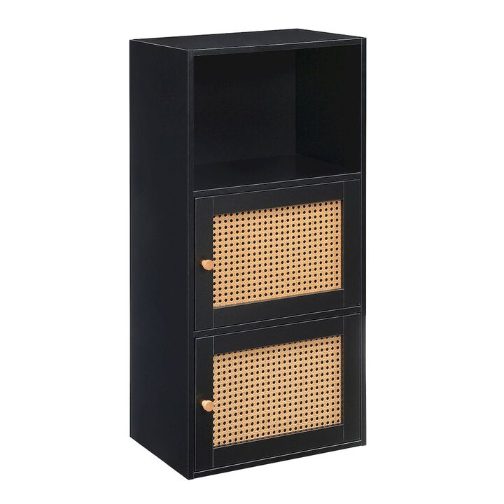 Convenience Concepts Xtra Storage Boho Weave 2 Door Cabinet with Shelf