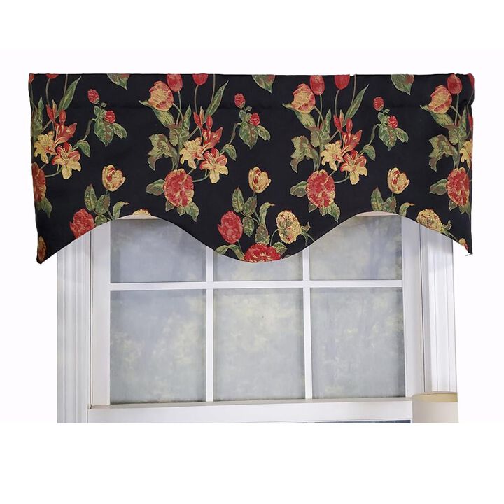 RLF Home Luxurious Modern Design Classic Garland Regal Style Window Valance 50" x 17" Gold