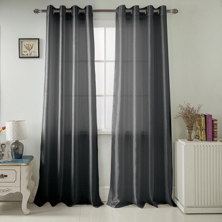 RT Designers Collection Nancy Faux Silk Grommet Curtain Panel