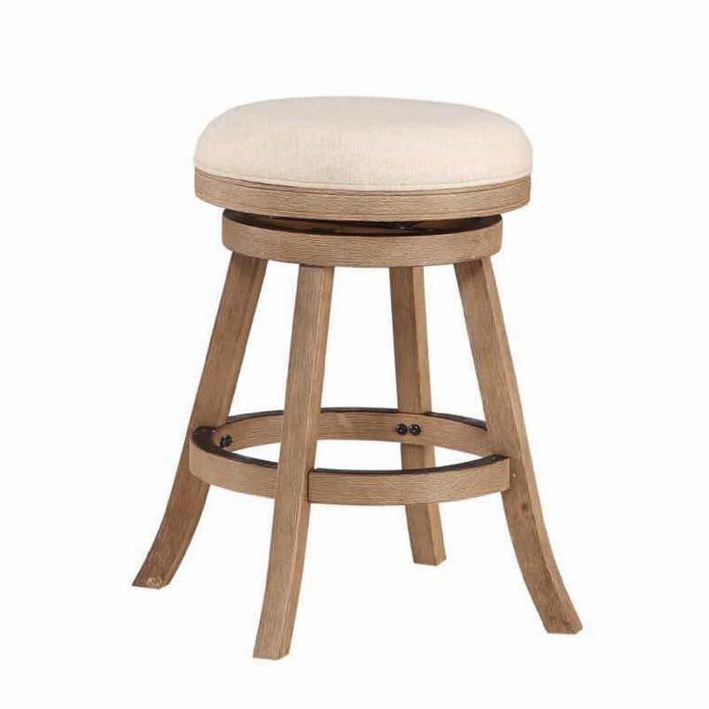 Liam Wood Counter Stool, Swivel Seat, High Density Foam Cushion